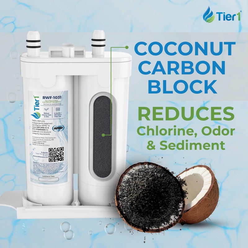 Tier1 RWF1031 WF2CB Refrigerator Water Filter | Replacement for PureSource2 WF2CB & EWF01 Fridge Filter - Up to 12 Months Supply | Easy Install | Odor Control | Clean & Great Tasting Water (2-pk) - Image 4